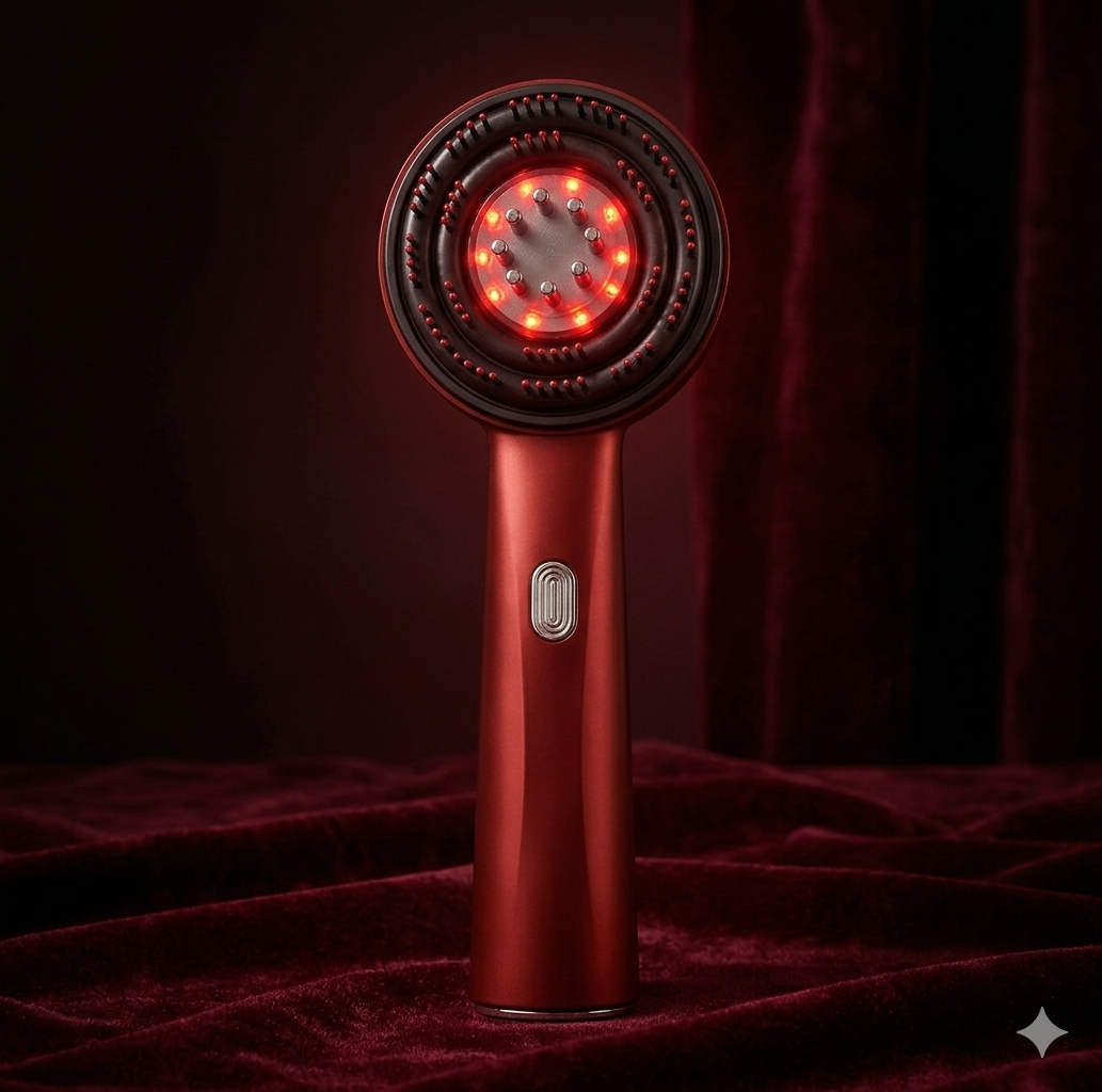 CEPILLO MASAJEADOR ELÉCTRICO CON LUZ ROJA