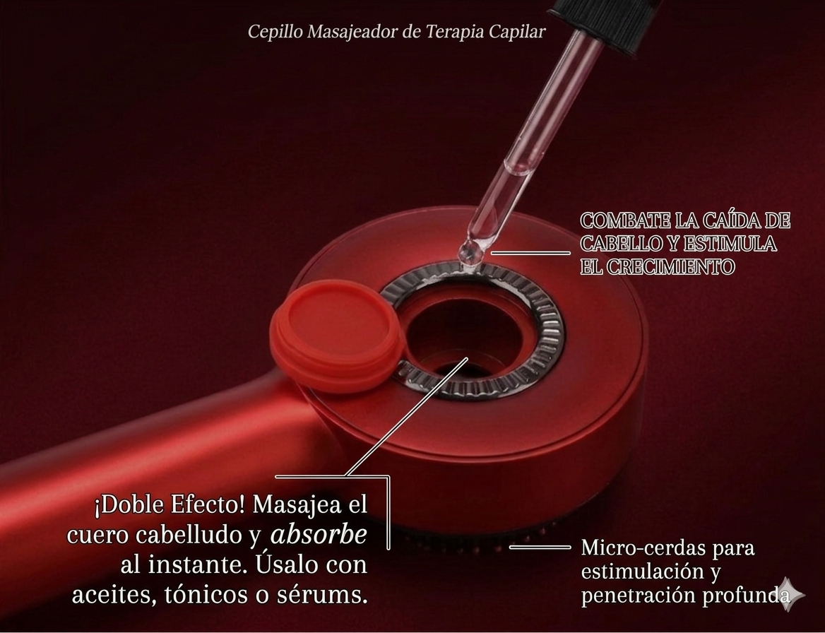 CEPILLO MASAJEADOR ELÉCTRICO CON LUZ ROJA